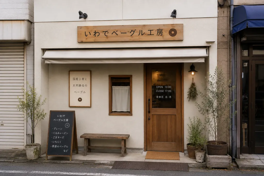 いわでベーグル工房の店舗外観